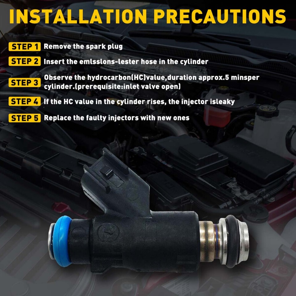 GERMBAN 8-Piece Fuel Injector Set | 6-Hole Nozzles For Chevy Silverado/GMC Sierra 4.3L 5.3L 2014-2017 | Replacement OEM 12668390