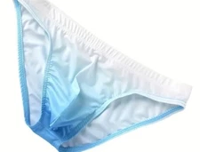 New Men's Sexy and Silky Ombre Low Rise Bikini Brief w/Contoured Pouch -Gay