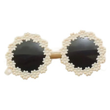 Off White Flower Sunglasses Toddler Kid Casual Round Tinted Sun Shades New