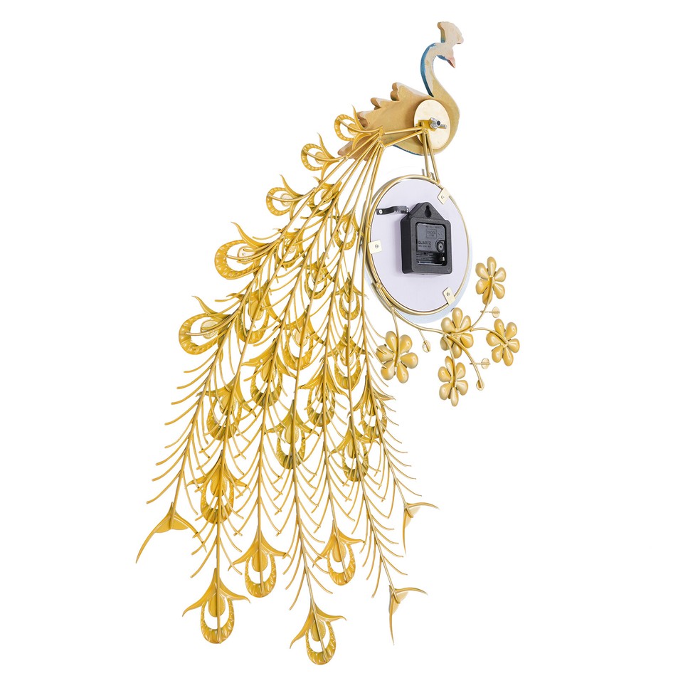 Peacock-shaped Wall-mounted Clock Large Wall Clock for Living Room ...