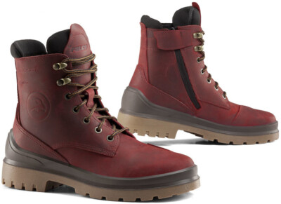 Falco Viky Ladies Urban Full Grain Leather WP Motorbike Protected Boots Burgundy
