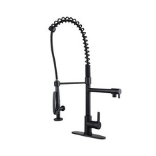 WOWOW Commercial Kitchen Faucet with Pre-Rinse Sprayer, 28-Inch Height Solid ...