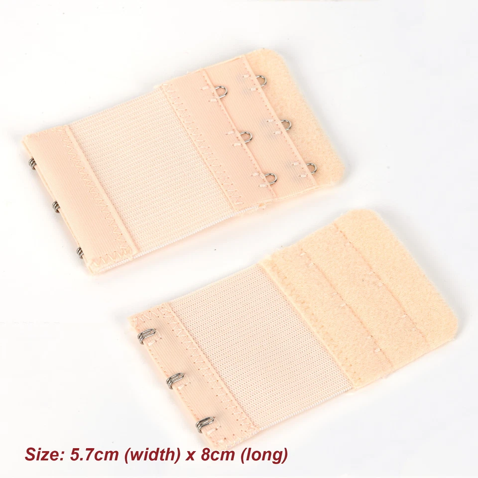 Bra Extender 3 Hook Elastic Extension Strap Maternity Black White Nude Beige Red - image 3 of 4
