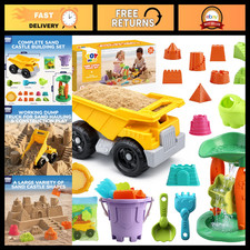 23-Pc Beach Sand Toy Set with Construction Vehicles, Bucket Tools for Kids