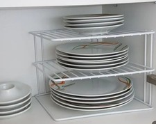 3 TIER KITCHEN CORNER PLATE RACK STORAGE HOLDER STAND PLATES CUPBOARD ORGANISER