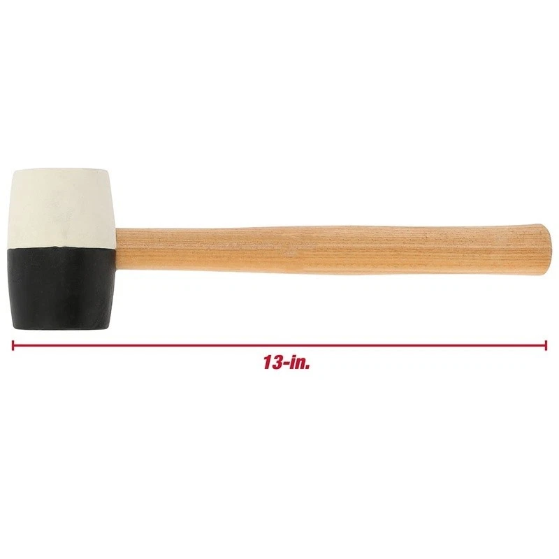 Double Headed Rubber Mallet Non Marring Hammer Hardwood Handle 16oz Tool New - Image 4 of 4