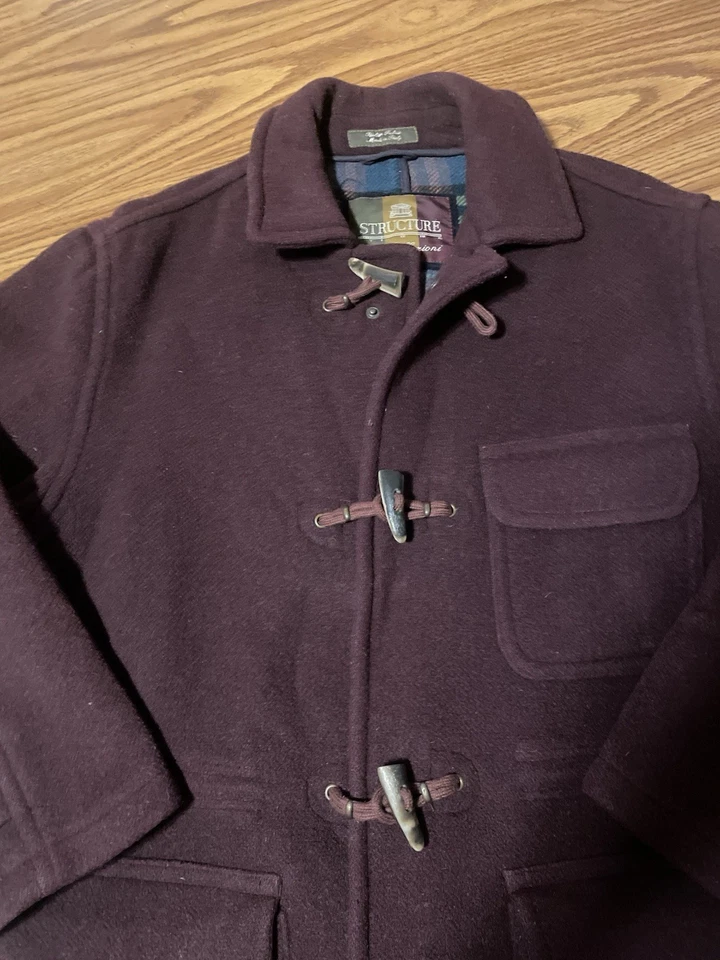 Abrigo de Lana Vintage Structure Le Collezioni Mezcla de Lana Pequeño Exterior Hombres Chaqueta Foto 3 de 4