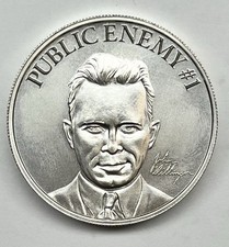 2 oz Silver Round - Public Enemy #1 John Dillinger .999 Fine Silver 105.27 per troy oz