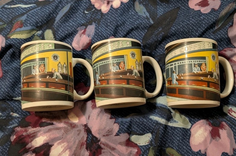 Starbucks Y2K Vintage Original Café Diner Coffee Mugs- rare set of 3 16oz mugs