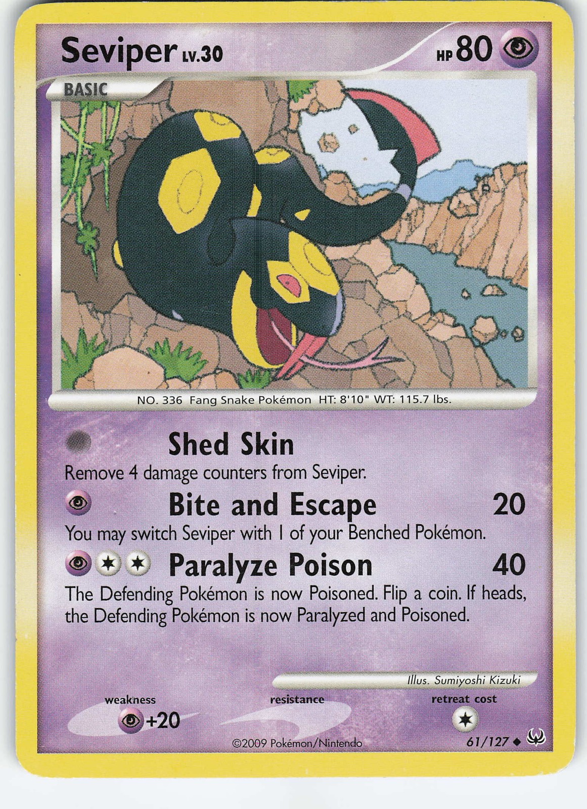 Seviper 61/127 Platinum Uncommon Normal MP Pokémon