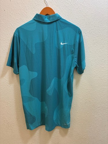 NEW Nike Dri-Fit ADV Tour Camo DR5312-381 Teal Polo Golf Shirt Men's LARGE - Picture 5 of 7