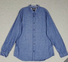 Banana Republic Custom 078 Wash Shirt Grant Fit Men's XL Tall Blue Long Sleeve