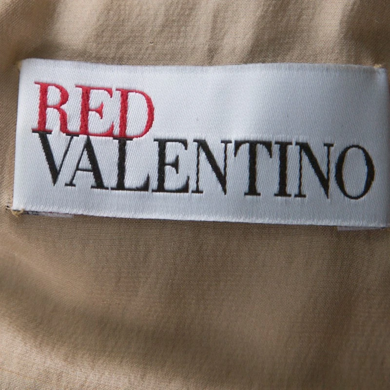 Abito corto rosso Valentino nero con perline in pizzo e seta dettaglio arricciacapelli L