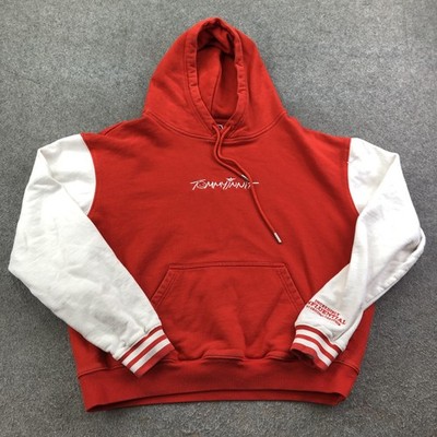 TommyInnit Hoodie Mens Medium Red White Pullover Fleece Sweatshirt Graphic