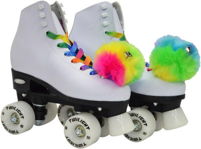 Epic Allure Light-Up Quad Roller Skates, White, Youth 2