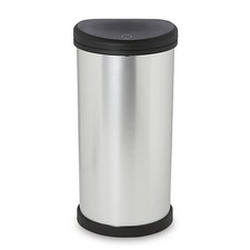 40L Kitchen Waste Bin Touch Button Large Plastic Rubbish Refuse Dustbin D Shape
