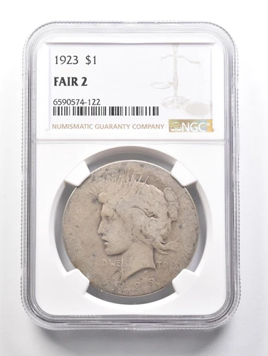 LOWBALL 1923 Peace Silver Dollar NGC Low Ball FR2 FR-2 Fair Pocket Piece *801