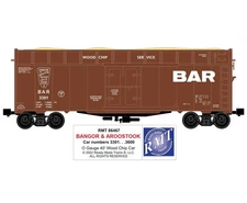 Ready Made Trains RMT - 86467 Woodchip Car, Bangor & Aroostook, O Gauge