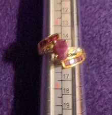 925 Goldfarbener Rubin Ring