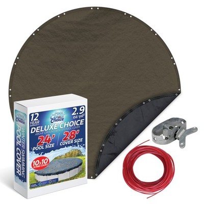 PoolCoverChoice Winter Swimming Pool Cover for 24 ft Round Pool