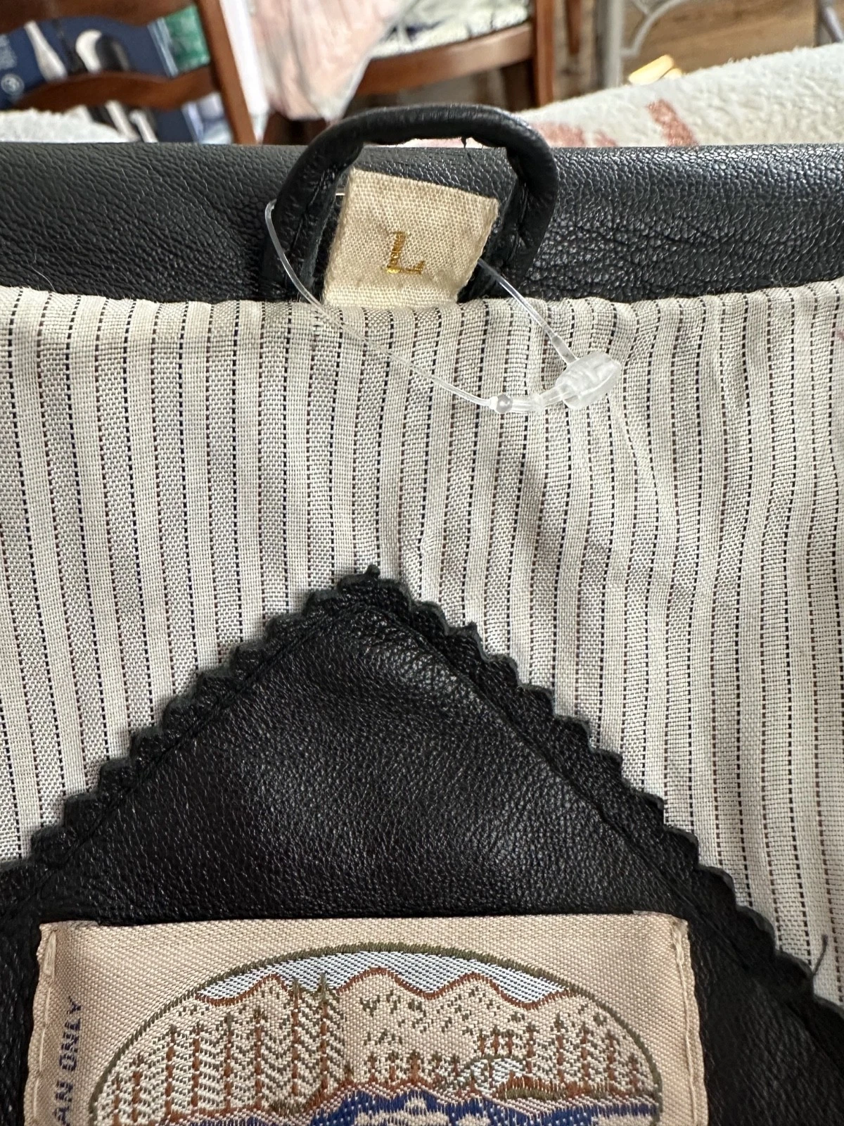 Vintage 90s Britches Great Outdoors Smooth Black Leather Harrington Jacket - Lg - product detail image 7