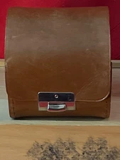 Vintage Shoe Shine Travel Kit Genuine Leather Brush and Cloth Made in England