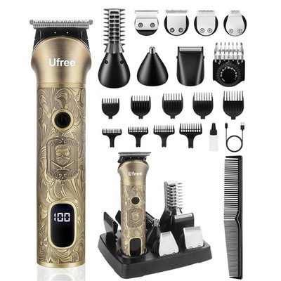 Sleek Stainless Steel Electric Razor - 60-Minute Rechargeable Grooming Kit