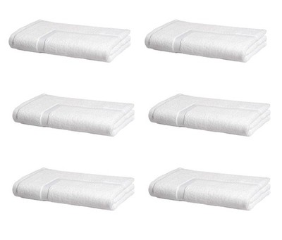 Amazon Basics Premium 100% Cotton, 20 x 30 inches (Pack of 6), White