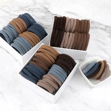 50/100 Pcs Black Gray Large Hair Bands for Women Seamless Ponytail Fashion Pure