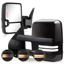 Switchback Towing Mirrors for 2007-2013 Chevy Silverado Avalanche Black