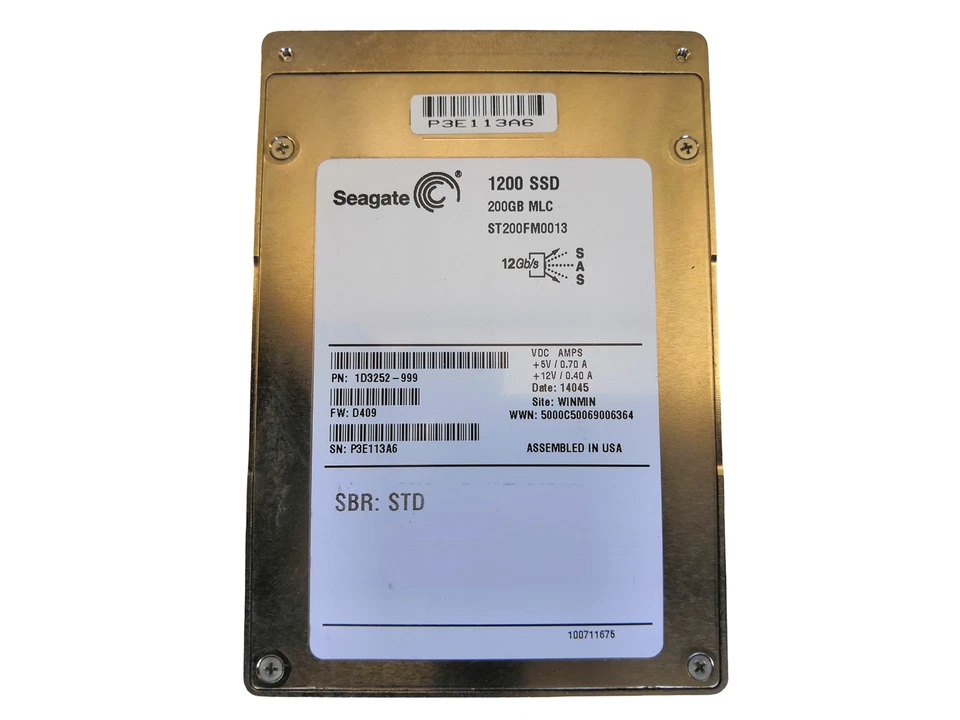 Seagate 1200 Series MLC SSD 2.5" 200GB 12Gbps 1D3252-999 ST200FM0013 - Image 2 of 3