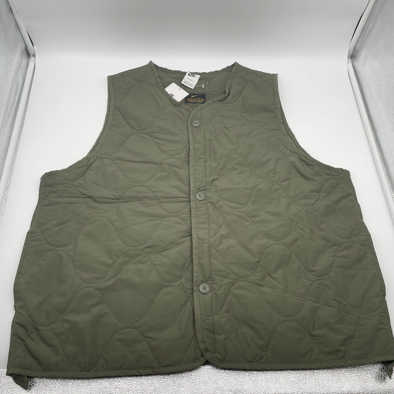 Nike Life Woven Insulated Therma Fit Military Vest Green DX0890-325 Mens Large