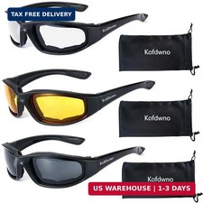  3 PCS Motorcycle Riding Glasses Foam Padded Eyewear Goggles UV Protection Anti