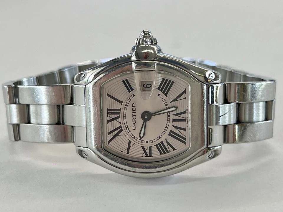 Reloj de cuarzo Cartier Roadster acero inoxidable plata esfera romana 31 mm 2675 Foto 3 de 4