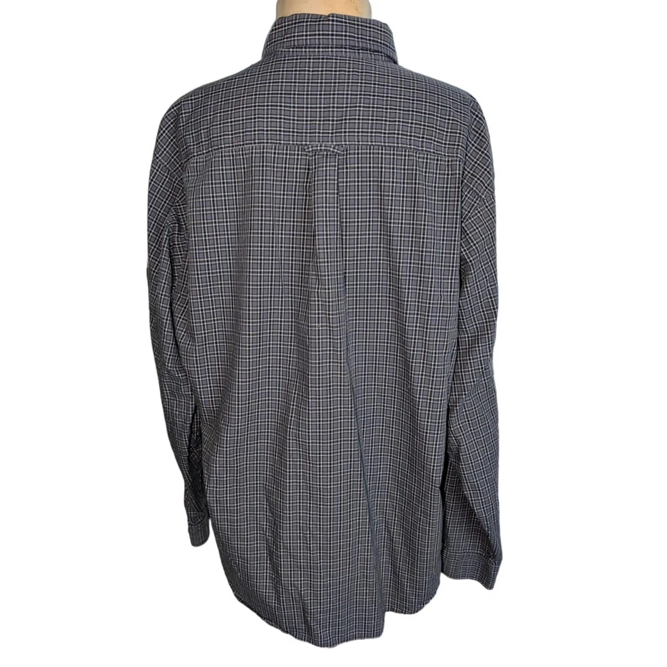 Camisa a Cuadros Para Hombre Columbia Con Botones 100% Algodón Manga Larga Azul Gris Talla L Foto 2 de 4