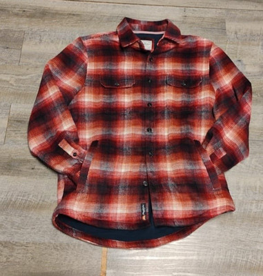 Flag & Anthem Mens Long sleeve Plaid Flannel button up shirt  Size Large