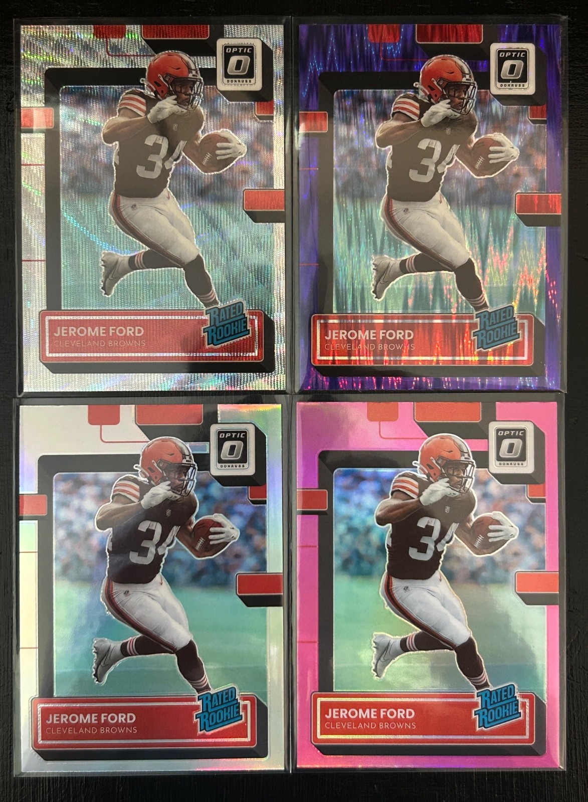 2022 Donruss Optic - Jerome Ford - Rookie Wave /300 - Purple Shock - Pink - Holo