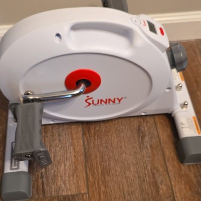 Sunny Health Fitness Mini Exercise Bike Magnetic Timer Speedometer White