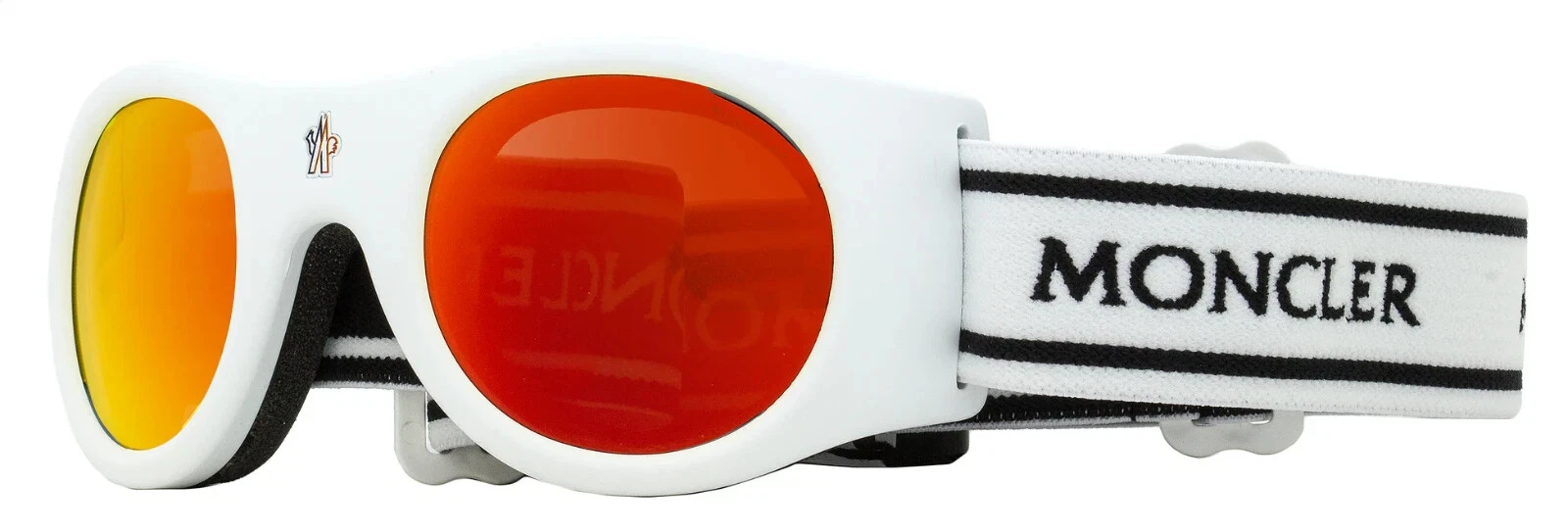 Moncler — Moncler ML0051 21U White Mirror Ski Goggles Branded Round Sport Frame 55-26 sd*