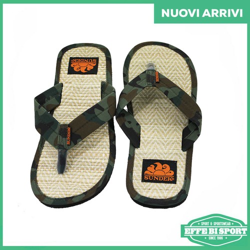 Ciabatta uomo Sundek infradito ragazzo con paglia mare tempo libero casual  camo | eBay