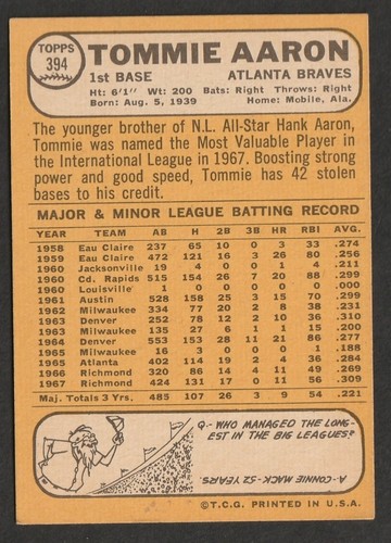 1968 Topps Baseball Cards Scegli una carta a scelta 295-660 EX X-MT 1/25 Set Break - Foto 177 di 490