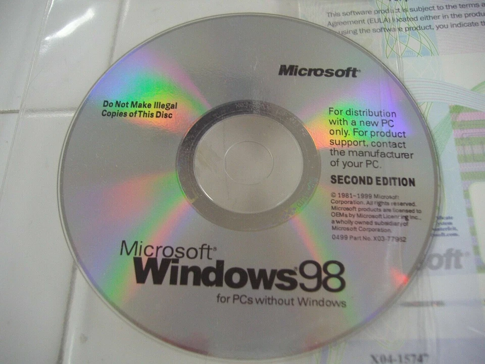 MICROSOFT WINDOWS 98 SECOND EDITION FULL OPERATING SYSTEM WIN 98 SE =NEW= - Image 2 of 4