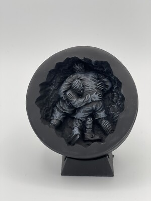 Carved Hockey Puck  HOCKEY FIGHT  Tim Schmalz Collection