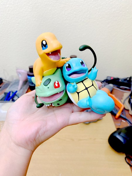 Bulbasaur, Charmander y Squirtle | Impresion 3D de Resina | FanArt | Pokemon