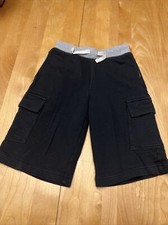 EUC Hanna Andersson Black Gray French Terry Drawstring Waist Cargo Shorts 130 7