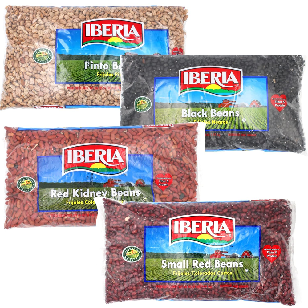 Dry Beans Bulk Bundle, 4Lb. Dry Black Beans, 4Lb. Dry Kidney Beans, 4Lb. Dry Pin