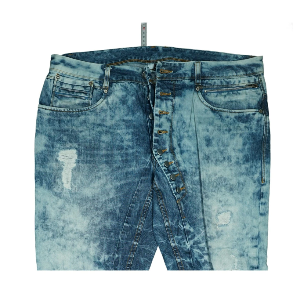 Rainbow Damen Jeans Hose Boyfriend Zip Slim XXL W38 used Look destroy Acid Blau - Bild 2 von 4