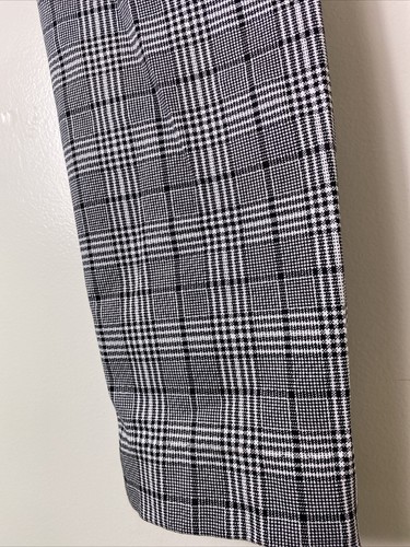 Old Navy Black White Plaid Skinny Leg WOW PANT Stretch Waist Side Zip Pants Sz 2 - Picture 15 of 16