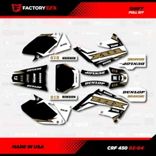Black & Gold Shift Racing Graphics kit fits Honda Crf450 02-04 Crf 450 Decals