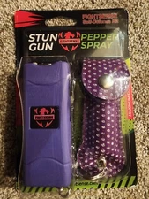 FIGHTSENSE Heavy Duty Stun Gun & Pepper Spray Combo  Self Defense